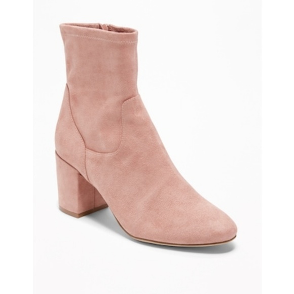 Old Navy Shoes - Sale! Pink Faux Suede Boots Block Heel 
NWT 9.5